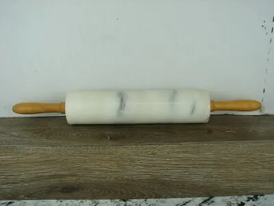 Marble Rolling Pin 10  White Gray Pie Pastry Dough Tool Kitchen • $9.79