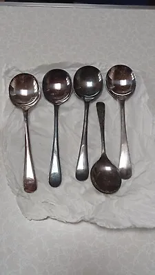 James Ryals Soup Spoons X 4 Plus 1 X Smaller Spoon All Marked E.P.N.S Tarnished  • £10