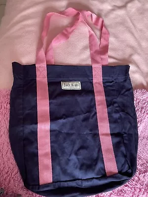 Ladies Jack Wills Cotton Navy/Pink Tote Bag • £5.99