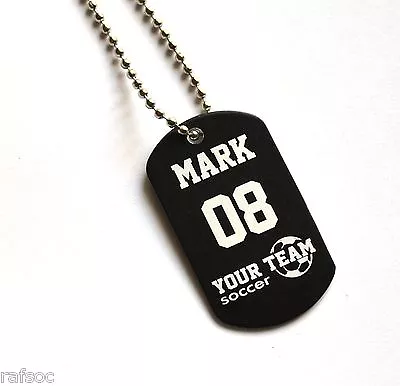 Soccer Dog Tag Custom Engraved Any Sport Award Trophy Spirit Team School • $6.55