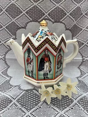 Sadler Tea Pot Duke Of Wellington Battle Waterloo Crazing Very Good • £12.99