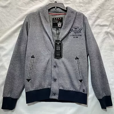 Xios Collared Jacket Mens Sz Small Navy Vintage Inspired Garment • $30.98