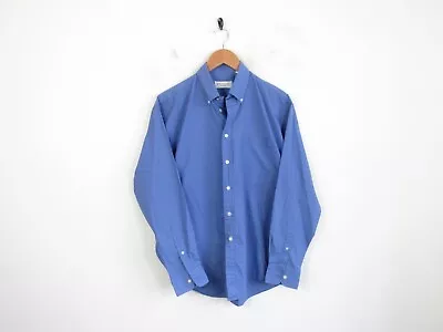 Mens Yves Saint Laurent YSL Blue Vintage Long Sleeve Pocket Shirt 15.5  Collar • £24.99