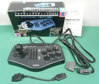 HORI FIGHTING STICK DUAL Plus 1st Ltd Edi - Super Famicom Mega Drive Japan 46168 • £161.53