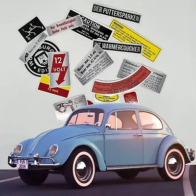 Volkswagen Beetle Bug Restoration Warning Caution Engine Stickers Labels • $32