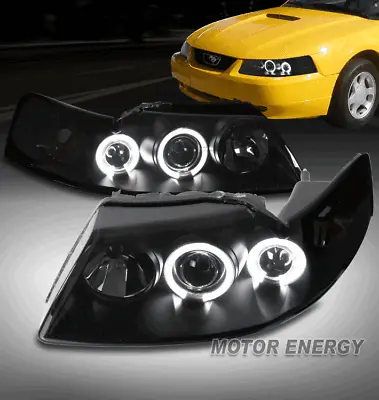 For 99-04 Ford Mustang GT Cobra SVT Halo Projector Headlights Lamps Black/Smoke • $158.95