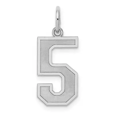 Sterling Silver Rhodium-plated Medium Satin Number 5 Charm 0.4 X 0.9 In • $22.76