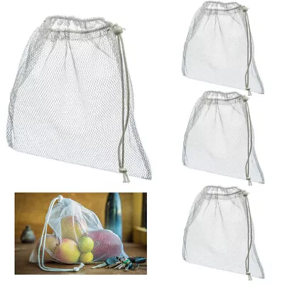 4 Pc Drawstring Mesh Bag Laundry Storage Wash Clothes Hamper Heavy Duty 12 X14  • $13.45