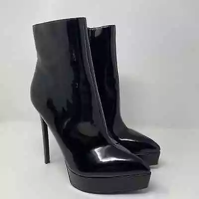 Madden Girl Lorilee Patent Platform Ankle Boots Womens 8.5 Black Stiletto High • $31.61