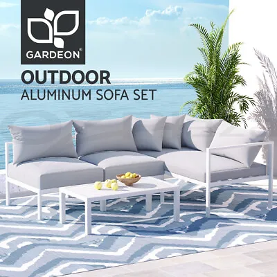 $579.95 • Buy Gardeon 4 Seater Aluminium Outdoor Sofa Set Lounge Setting Table Chair Furniture