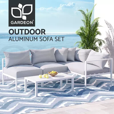 Gardeon 4 Seater Aluminium Outdoor Sofa Set Lounge Setting Table Chair Furniture • $455.95