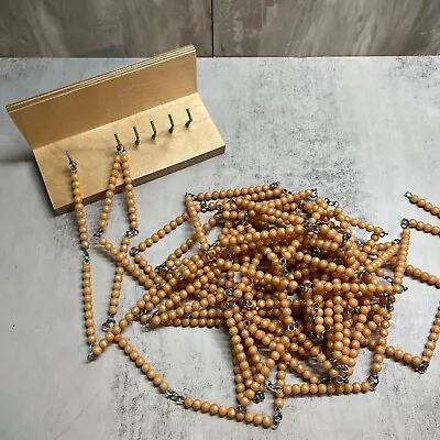 Montessori Mathematics Material - Golden Bead Chain Of 1000 With Shelf • $57.60