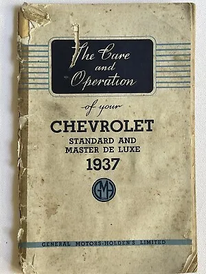 Chevrolet Standard And Master De Luze 1937 Car Auto Operation  Care Holden • $34.99