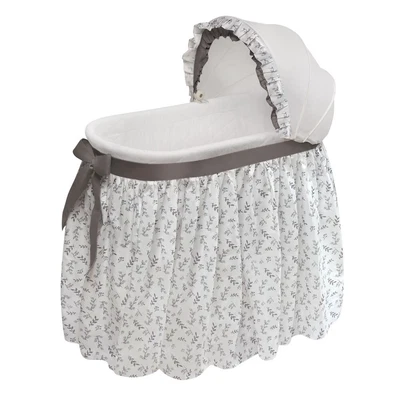 $93.94 • Buy Wishes Oval Bassinet - Full Length Skirt - Gray, Leaf