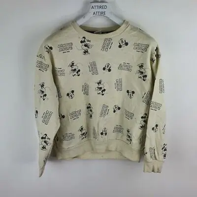 Mickey Mouse Sweatshirt Mens White Large F75 • £2.98