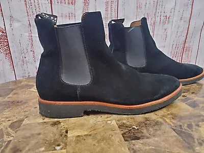 New Republic Boots Mens 8.5 Chelsea Black Harvey Suede N3B-07-101 Crepe Casual • $39.95