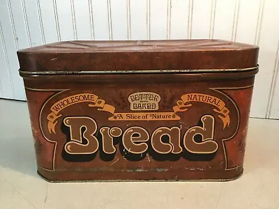 $53.99 • Buy Vtg Country Mid Century  Metal Tin Bread Box  BREAD   Retro Kitchen (CHINICO)