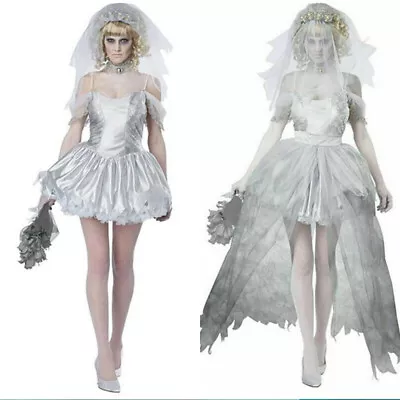 Fancy Dress Outfit Halloween Costume Set Zombie Bride Couple Ladies Adult • £19.25