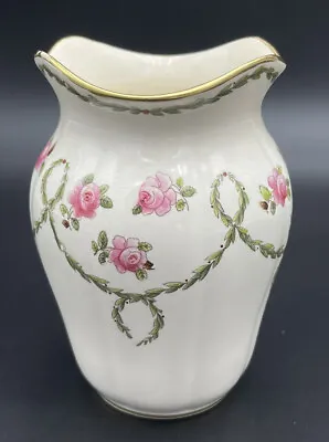 Antique Mintons 5  Ivory Pink Rose With Green Vine Style Vase With Gold Trim • $29.99