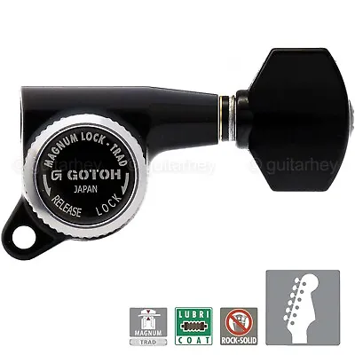 NEW Gotoh SG381-07 MGT MAGNUM LOCKING TRAD Set 6 In Line Right Handed - BLACK • $74.99