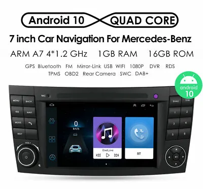 7  Android 10 Stereo Radio No DVD GPS Navi USB For Mercedes Benz E W211 CLS W219 • $120.73
