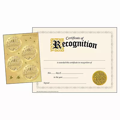 30 Recognition Certificates & 32 Gold Embossed Excellence Seals • £17.24