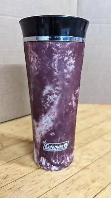 Coleman Tumbler Insulated Hot Or Cold With Lid Tree Design 8.5” Tall 20oz • $7.95