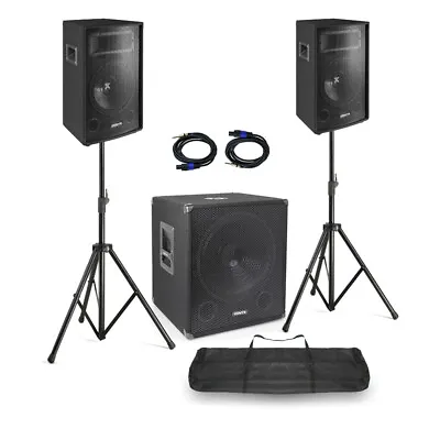 Active PA System DJ Disco 2.1 Speaker Sound Set With Subwoofer & Cables • £489