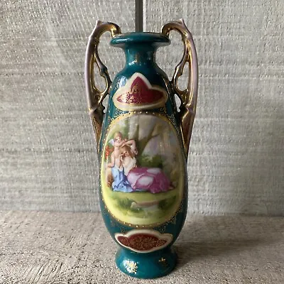 Antique Royal Vienna Porcelain Vase Cherub Beehive Mark Austria 7” • $48