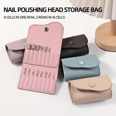 Mini Nail Grinding Head Storage Bag 16 Slot Nail Storage Accessories  Household • £3.43