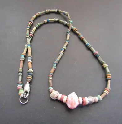 NILE  Ancient Egyptian Amulet Mummy Bead Necklace Ca 600 BC • $50