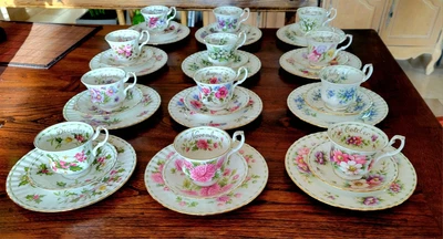 $599 • Buy Royal Albert Flowers Of The Month Series Complete 12 Cup And Saucer Trio Set HTF