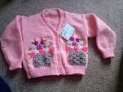 Hand Knitted Baby Cardigan 12-18 Months • £8.50