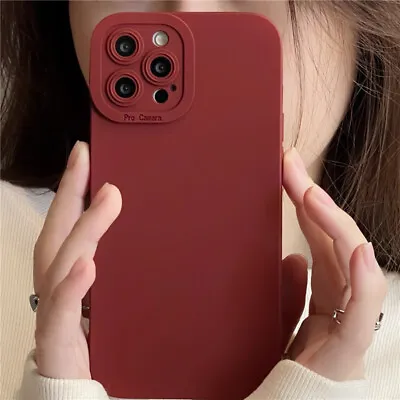 $8.99 • Buy Silicone Case For IPhone 13 12 11 Pro Max XS MAX X XR 7 8 Plus SE Lens Cover