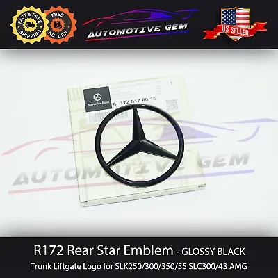 R172 SLC43 AMG Trunk Star Emblem GLOSS BLACK Rear Logo Badge Mercedes SLK350 • $25.75
