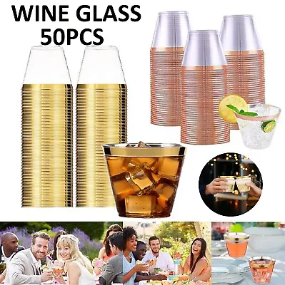 Disposable Reusable Wine Glass Champagne Glasses Drink Cup Cocktail Party AUS • $25.99