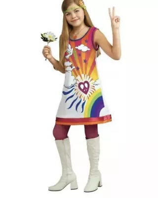 Sunshine Dreamer 60s/70s Hippie Girls Size M 8/10 Groovy Costume Dress CHOP • $18.99