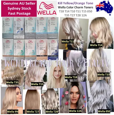 AU Wella Color Charm Liquid Toner + 20 Vol Developer T10 T11 T14 T18 T27 T28 050 • $37.99