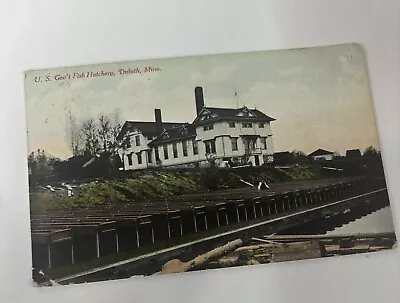 VTG Postcard US Govt Fish Hatchery Duluth MN Posted 1910 • $5