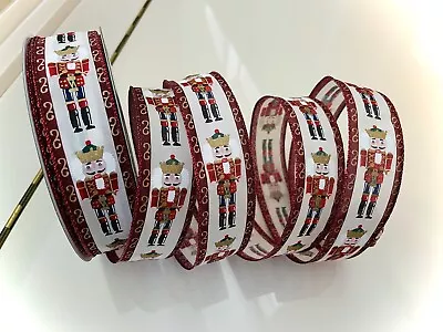 1.5” Nutcracker Wired Ribbon / Sold By The Yard • $1.65