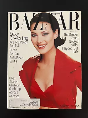 HARPER'S BAZAAR Magazine SHALOM HARLOW February 1995 Fashion Vintage Ads • $12