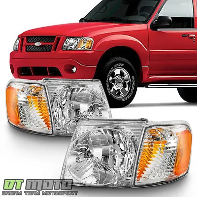 2001-2005 Ford Explorer Sport Trac Headlights Headlamps W/Corner 4pcs Left+Right • $93.99