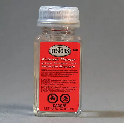 TESTORS AIRBRUSH THINNER 1 3/4 Fl Oz 51.7 Ml Paint Air Brush Cleaner TES1789 NEW • $9.94