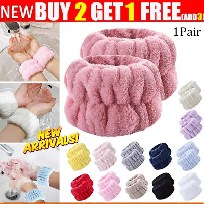 2Pcs Women Face Wrist Washband Facial Spa Makeup Microfiber Towel Band Bathroom • £2.75