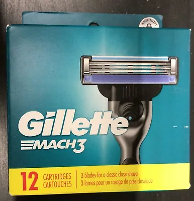Gillette Mach 3 Razor Blade Refills 12 Cartridges (k5) • $21