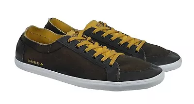 Macbeth Vegan Brown/Black/Yellow Canvas Lace Up Sneakers Men's Size 13 Shoes • $129.99