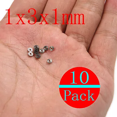 10pcs 681ZZ (1x3x1mm) Miniature Mini Ball Bearings Metal Open Micro Bearing • $7.38