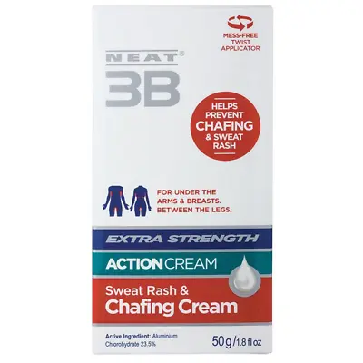 Neat 3B Action Cream Extra Strength 50g Sweat Rash & Chafing Mess Free • $20.93