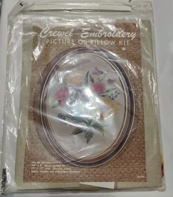 Elsa Williams Floral Crewel Embroidery Picture Or Pillow Kit #KC731 NEW Vintage • $39.95