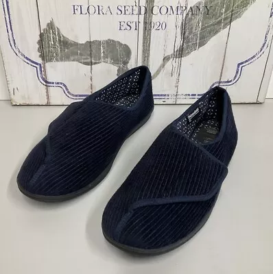 Marks & Spencer Mens Navy Thermowarmth Self Adjust Closure Slippers Size UK 11 • £10